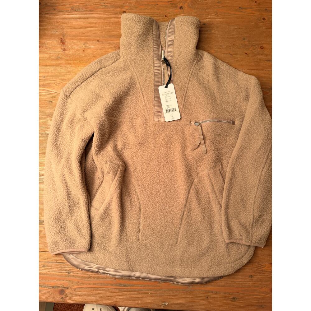 Varley Daniel Fleece Half Zip Pullover Taupe Size M NWT